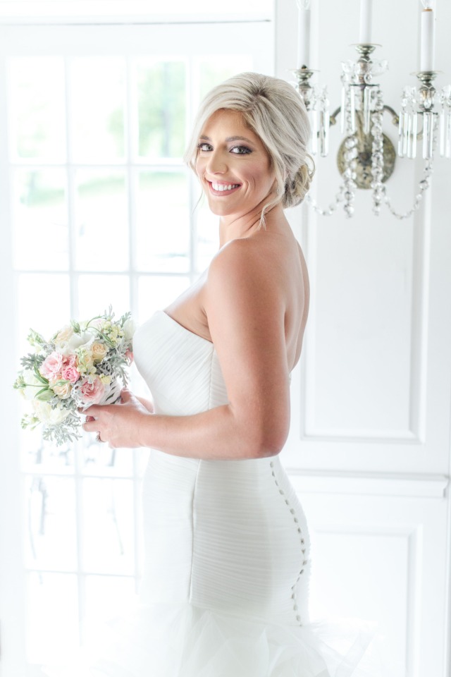 curve hugging wedding dress