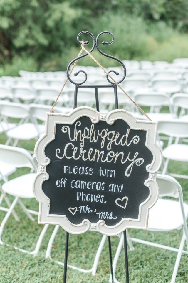 chalkboard unplugged ceremony sign