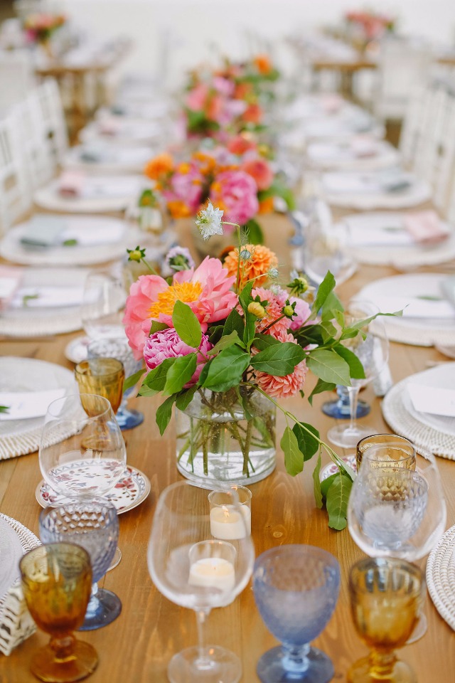 Bright and colorful centerpieces