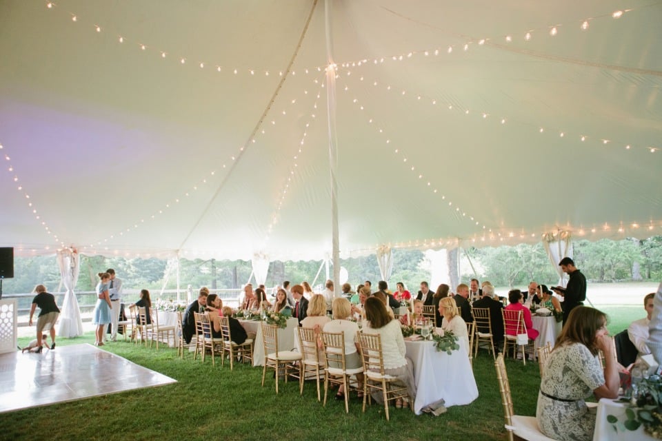 Love the lighting for this tent reception
