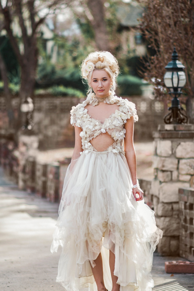 bohemian edgy wedding dress from Michelle Hebert