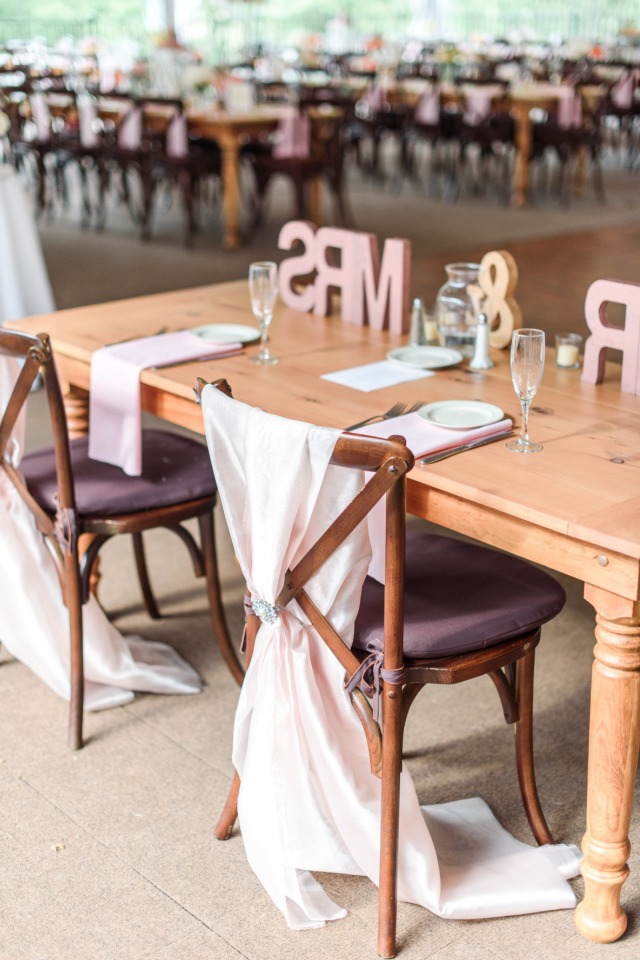 elegant and glam blush sweetheart table