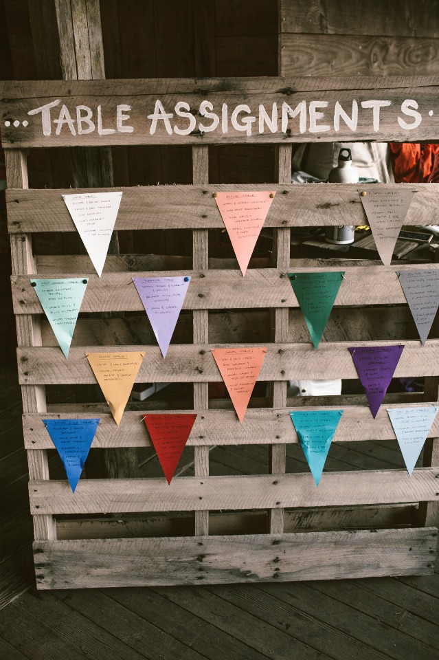 Color coordinated flag seating chart