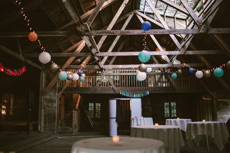 Rustic indoor cocktail hour