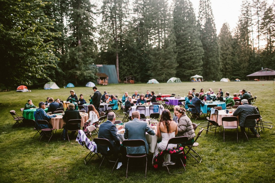 Outdoor camp themed wedding