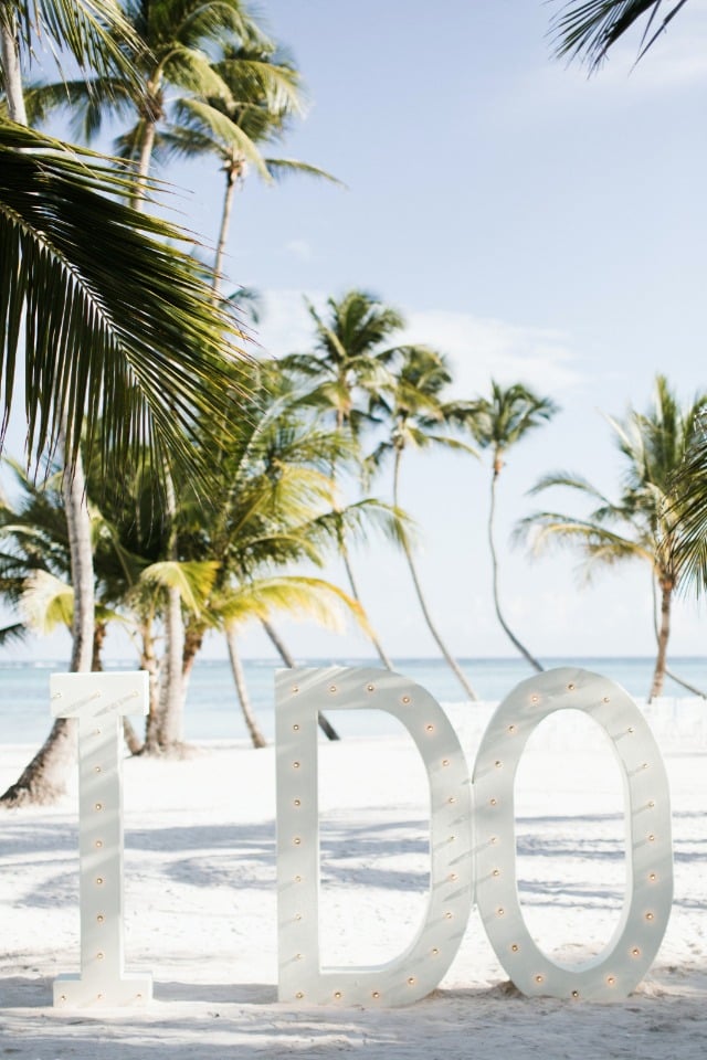 giant marquee "i do" sign