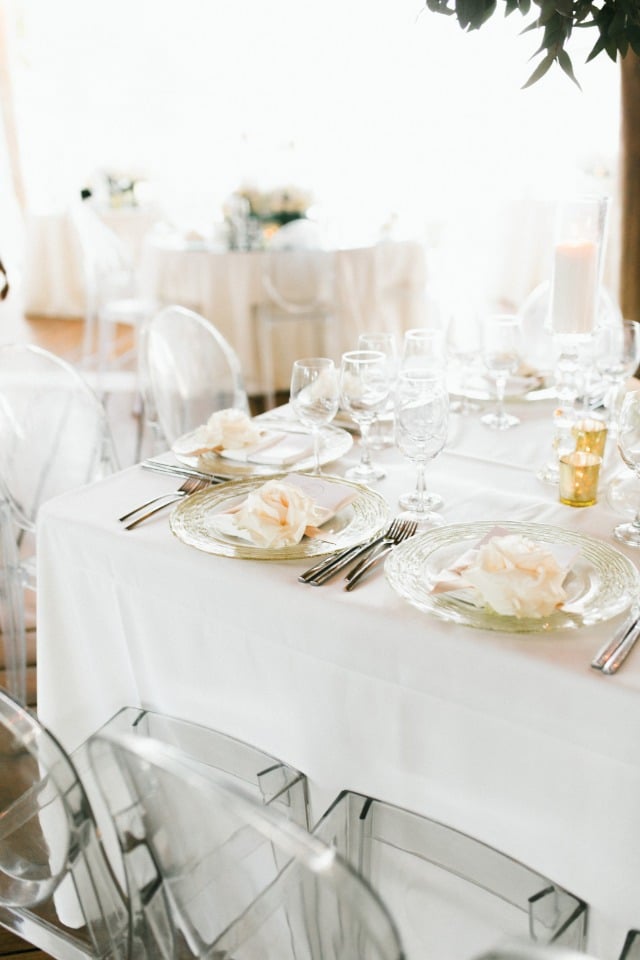 white and blush wedding table