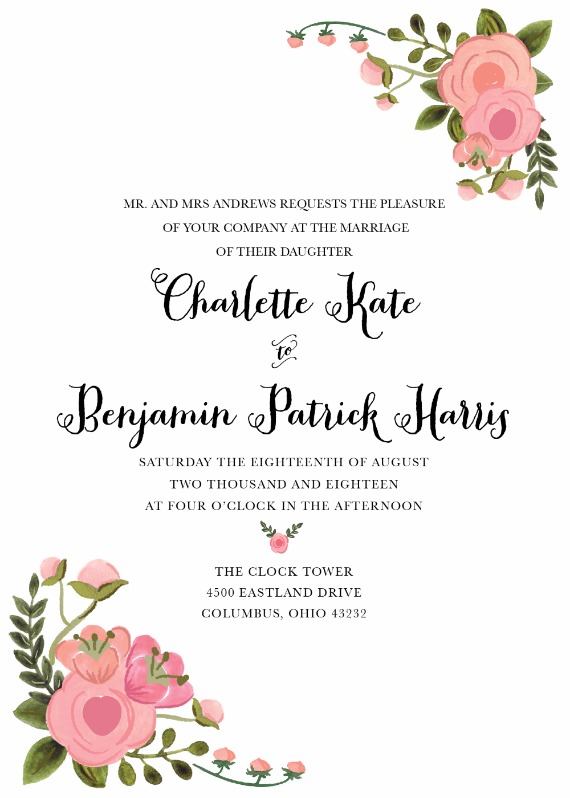peach flowers custom free invite