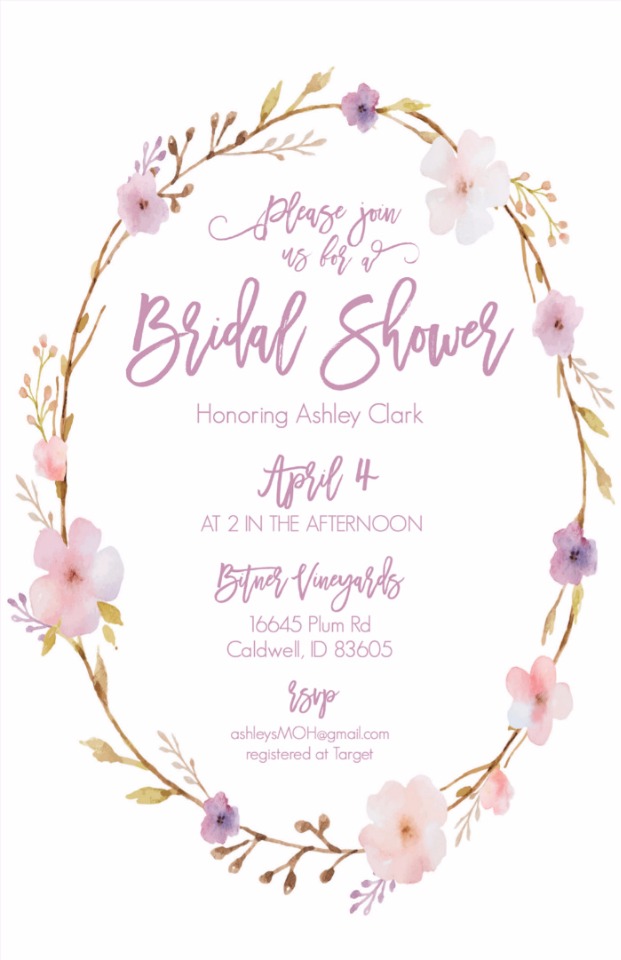 free custom floral wreath invite