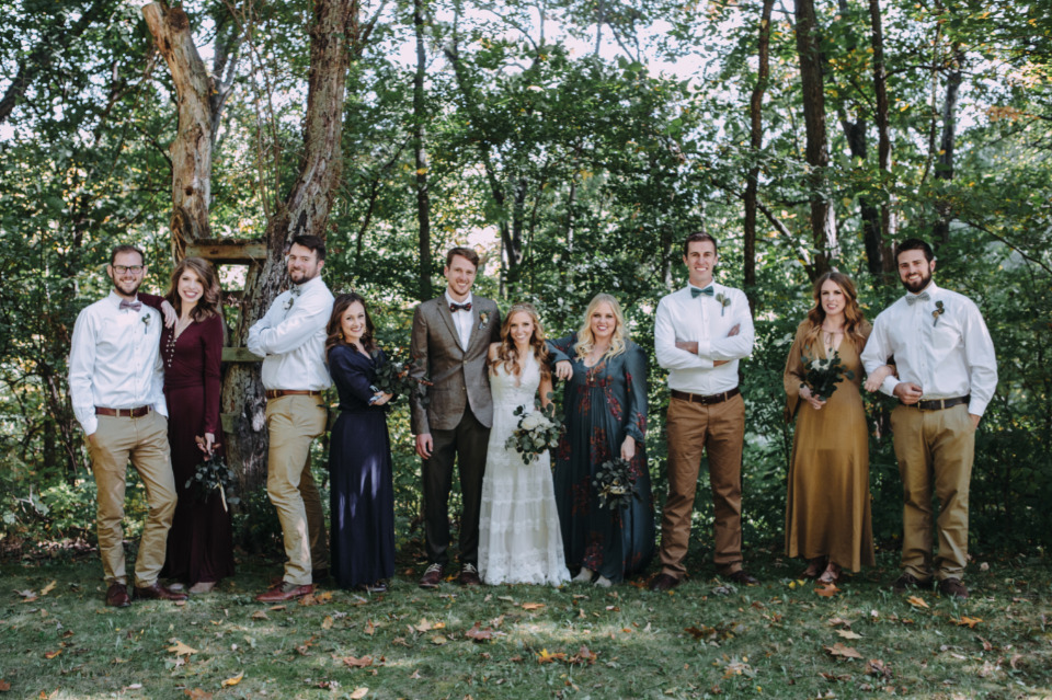 mix and match rustic wedding party attire