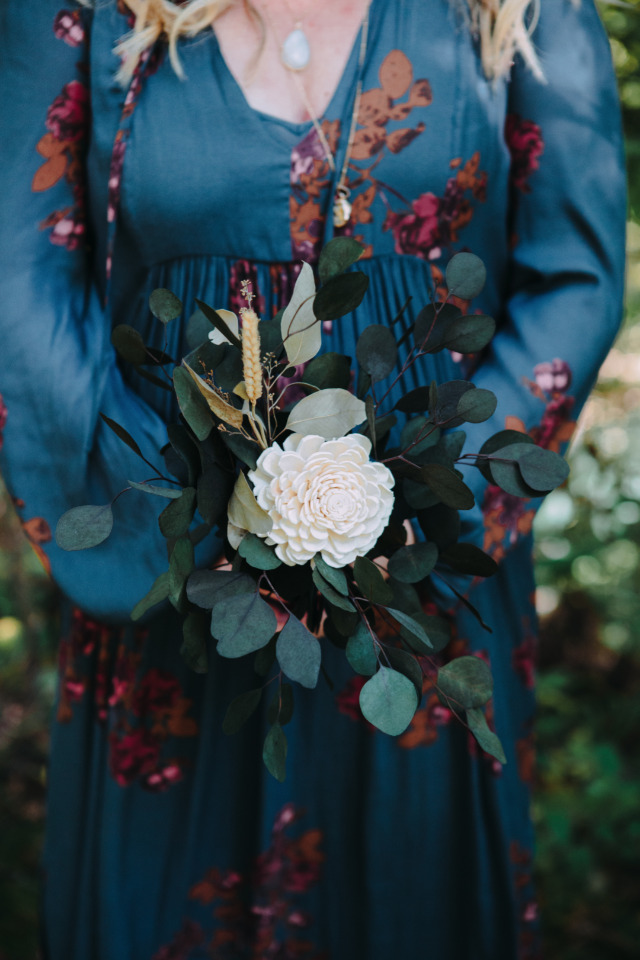 royal blue floral bridesmaid dress