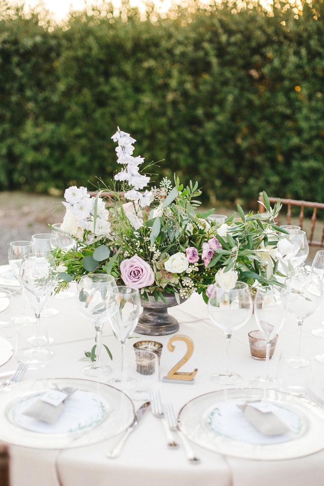 garden style wedding reception table