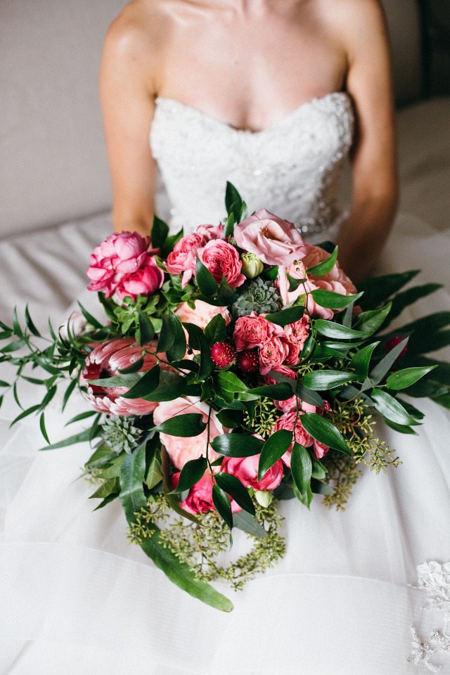 over sized wedding bouquet