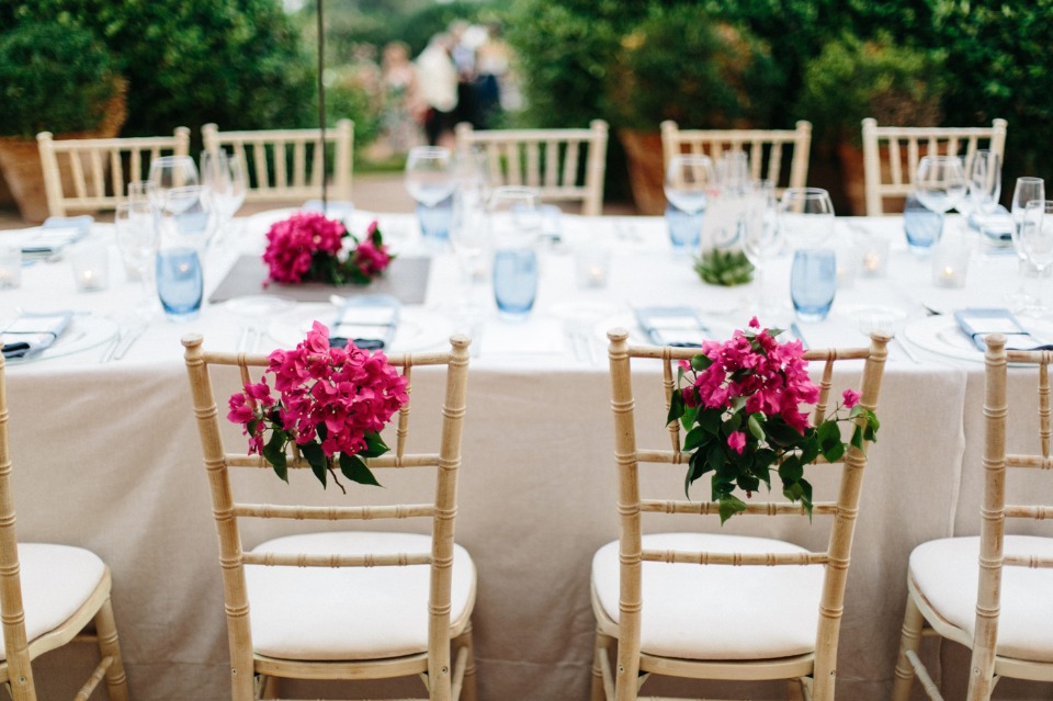 flower accented bride and groom seats