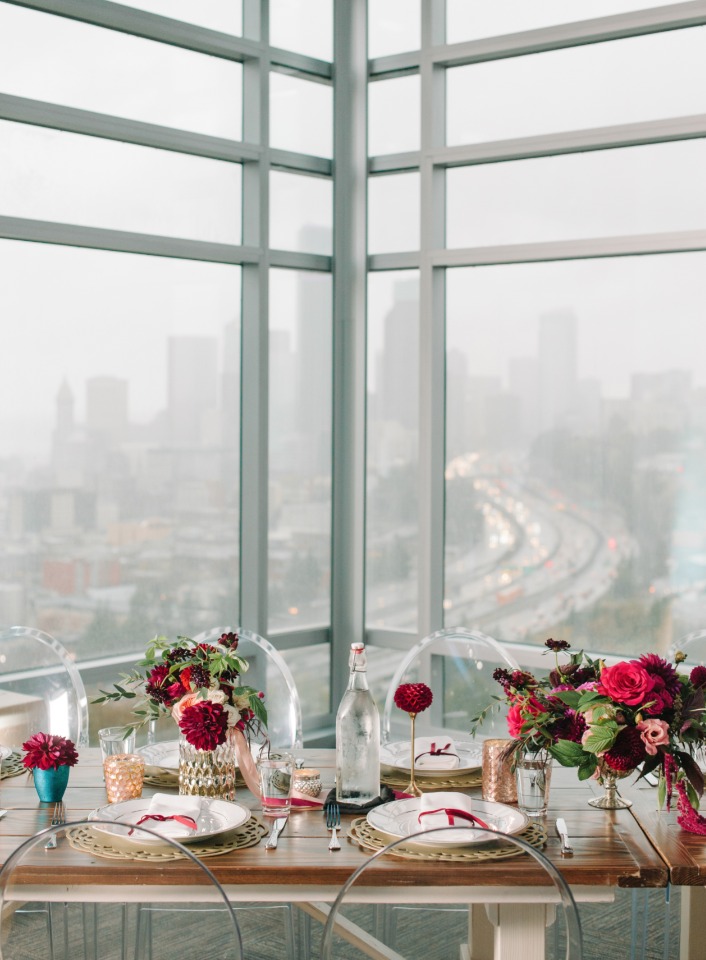 wedding reception with a view