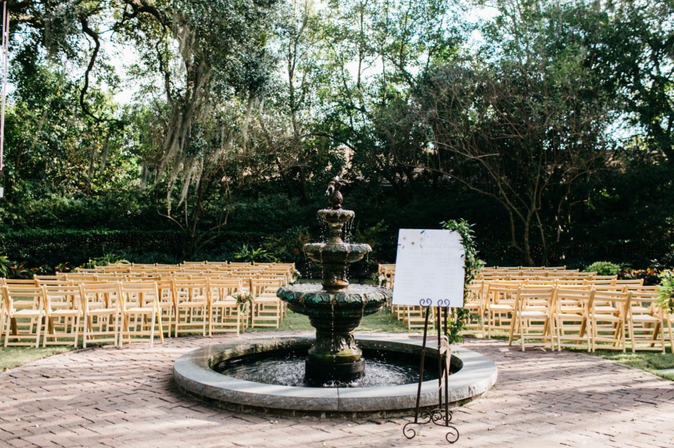 wedding ceremony venue with fountain
