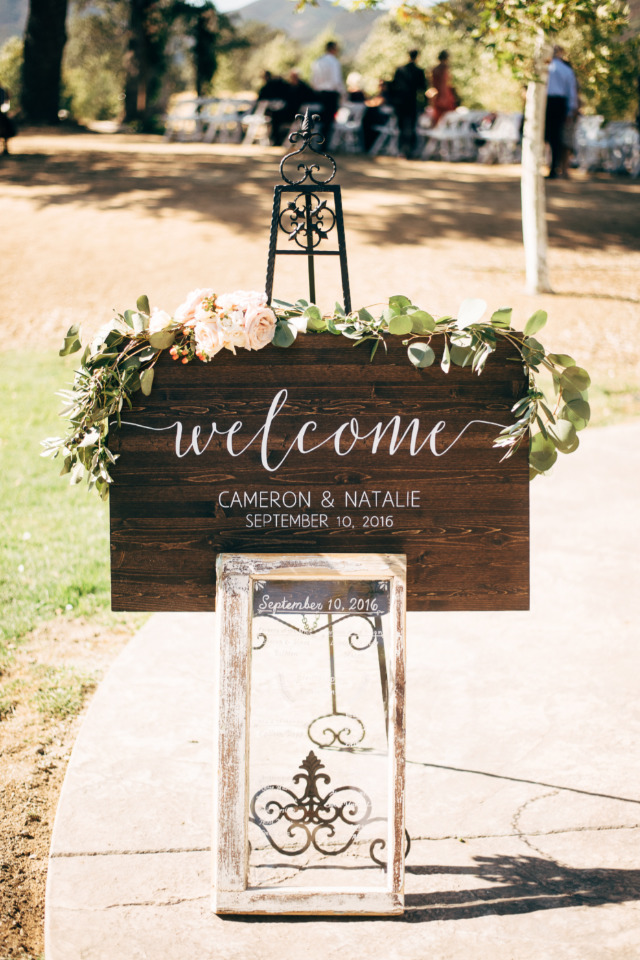Wedding welcome sign: Cameron & Natalie, September 10, 2016