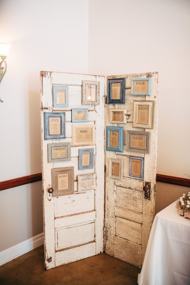 vintage doors for wedding seating chart