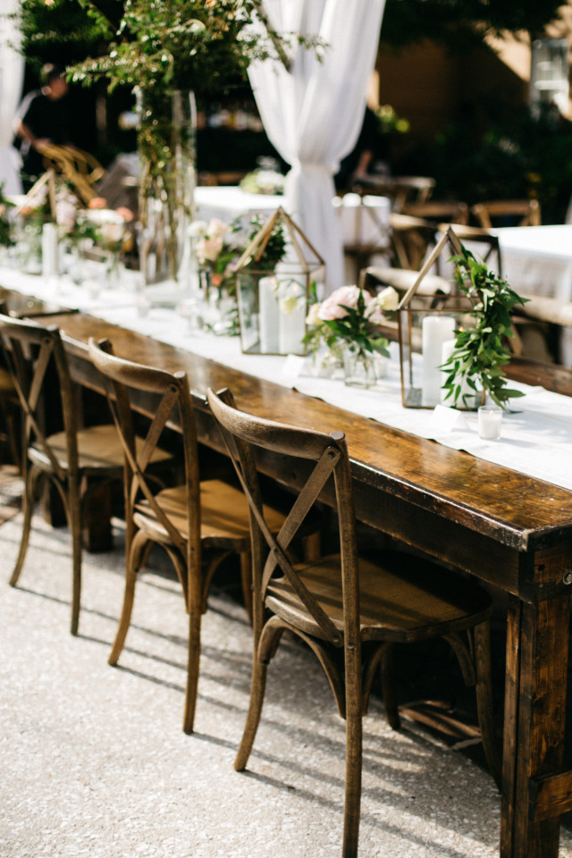 beautiful natural wood wedding reception rentals