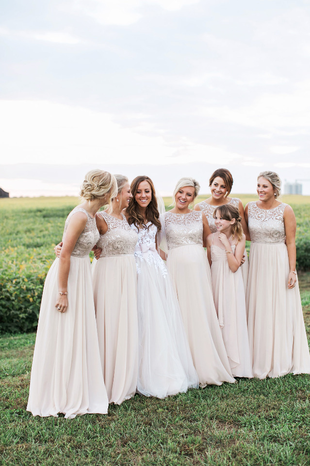 long pink bridesmaid dresses