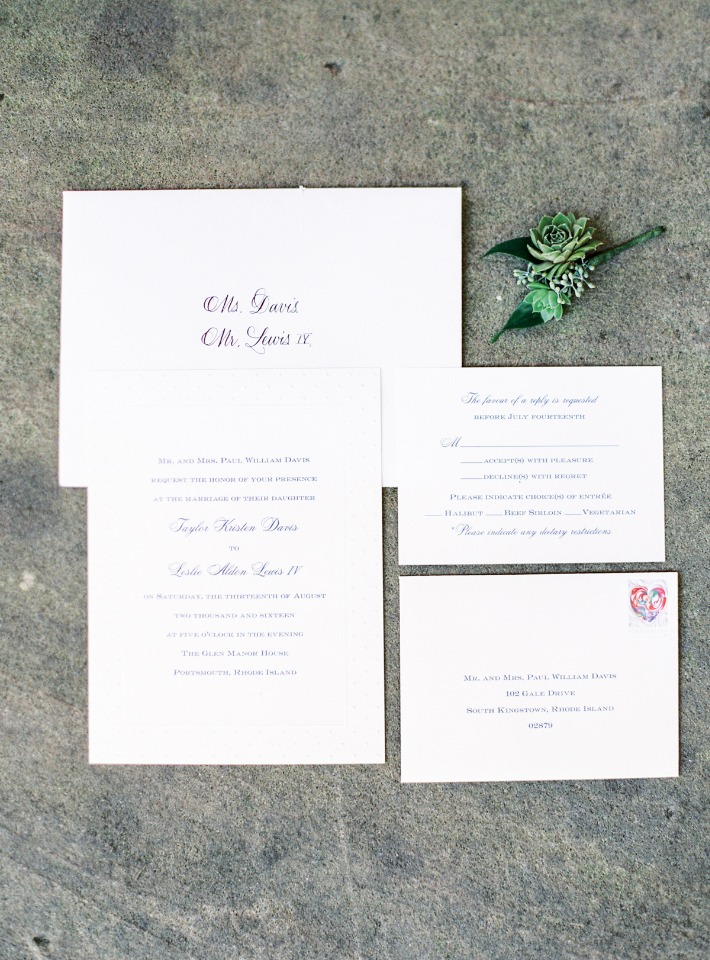 Simple white wedding invitations