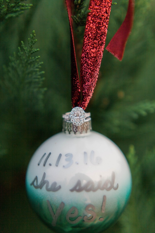 Surprise engagement ornament