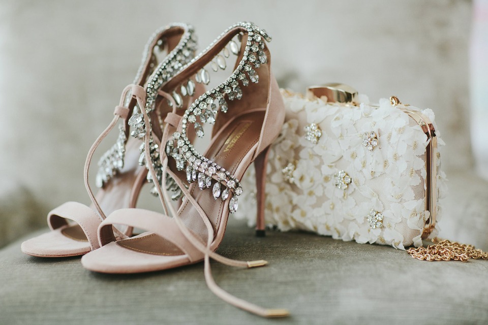 Sparkly blush heels