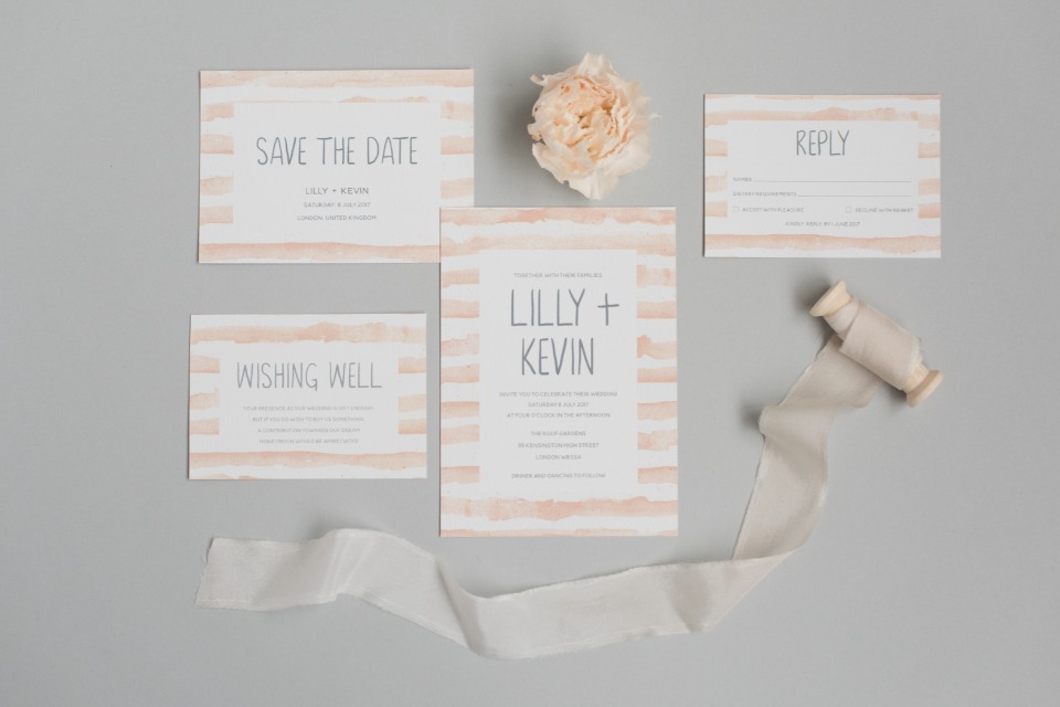 LILLY + KEVIN Polka Dot Paper Wedding Invitation