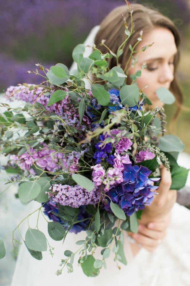 varying tones of purple bouquet