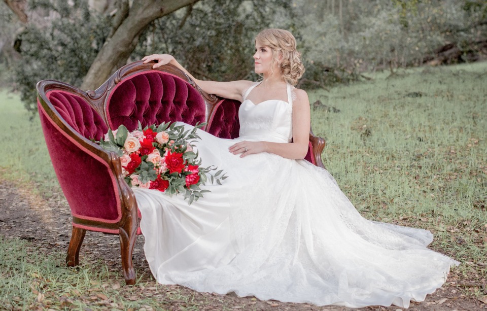 bride in Rose & Delilah wedding gown