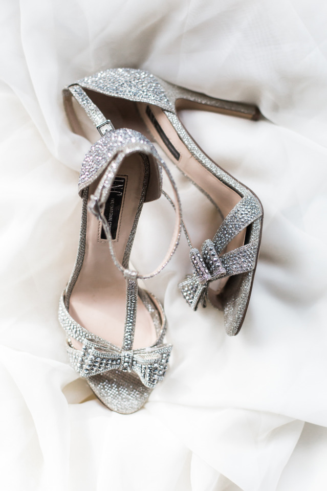 glam silver wedding shoes