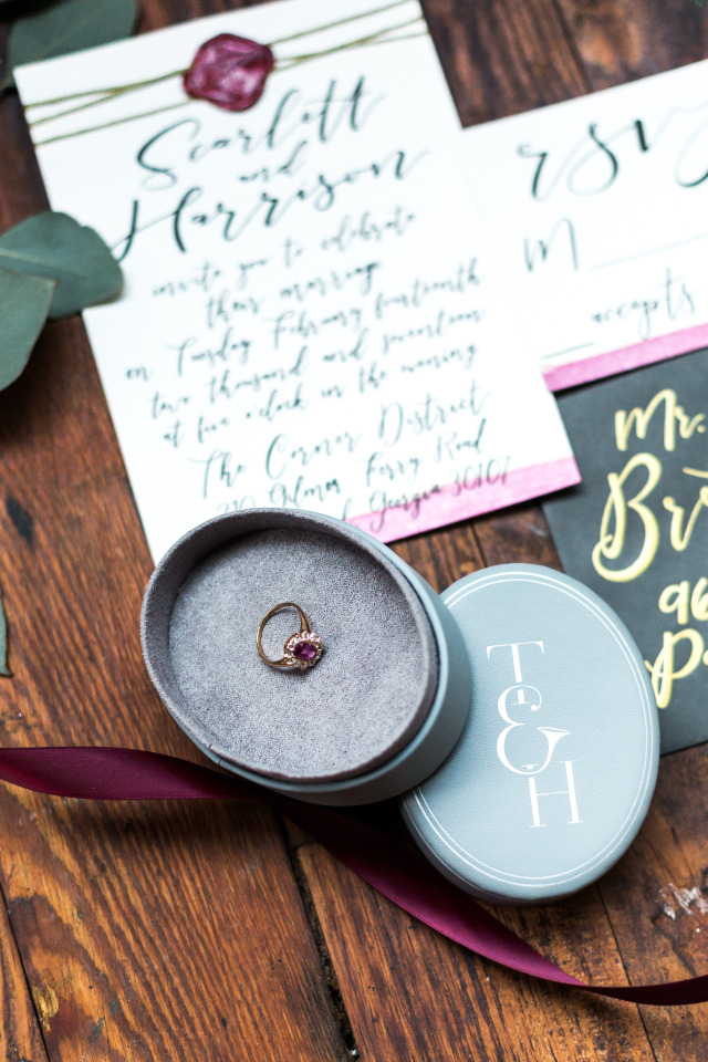 wedding stationery and engagement ring
