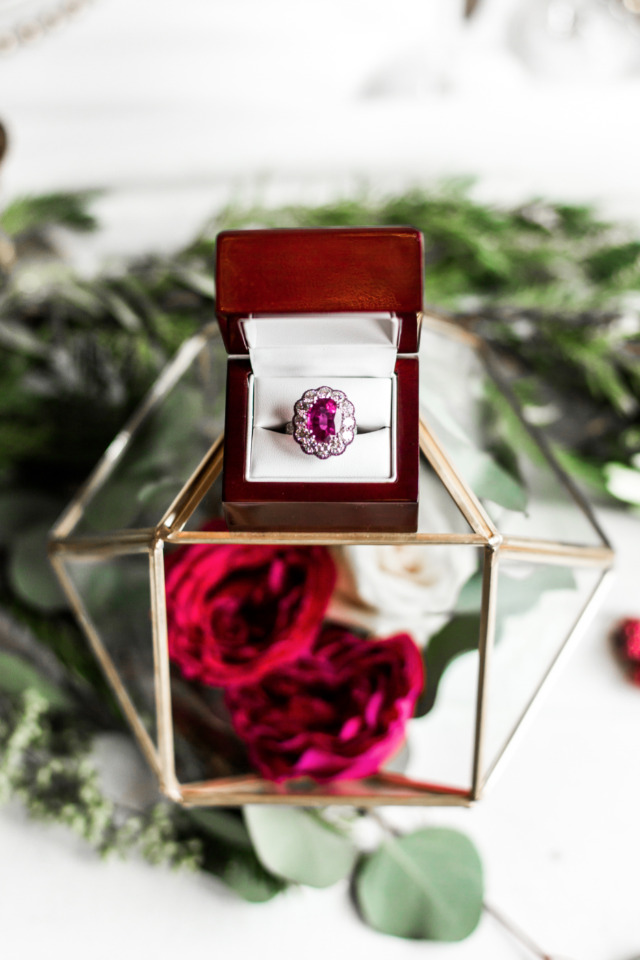 vintage pink wedding ring