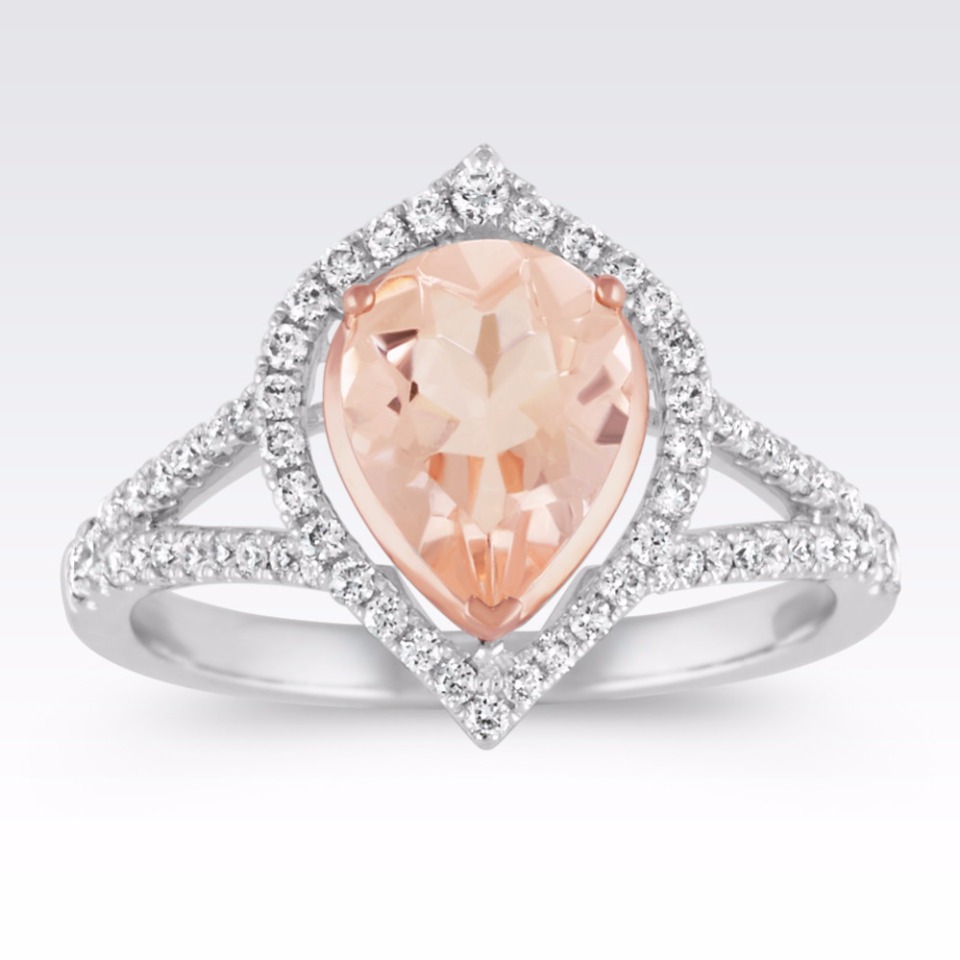 pear shaped pink ring from Shane Co.