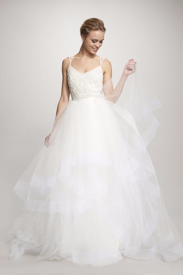 classic ruffled wedding dress from THEIA