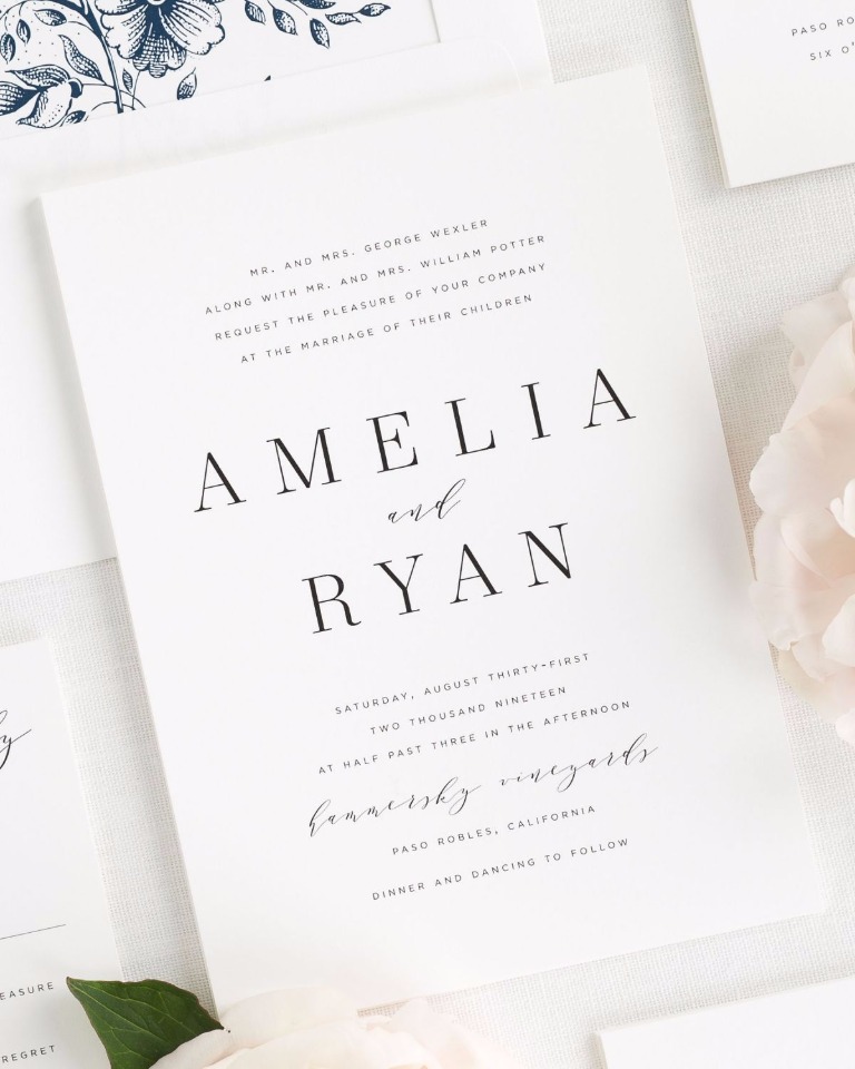 Amelia wedding invitation
