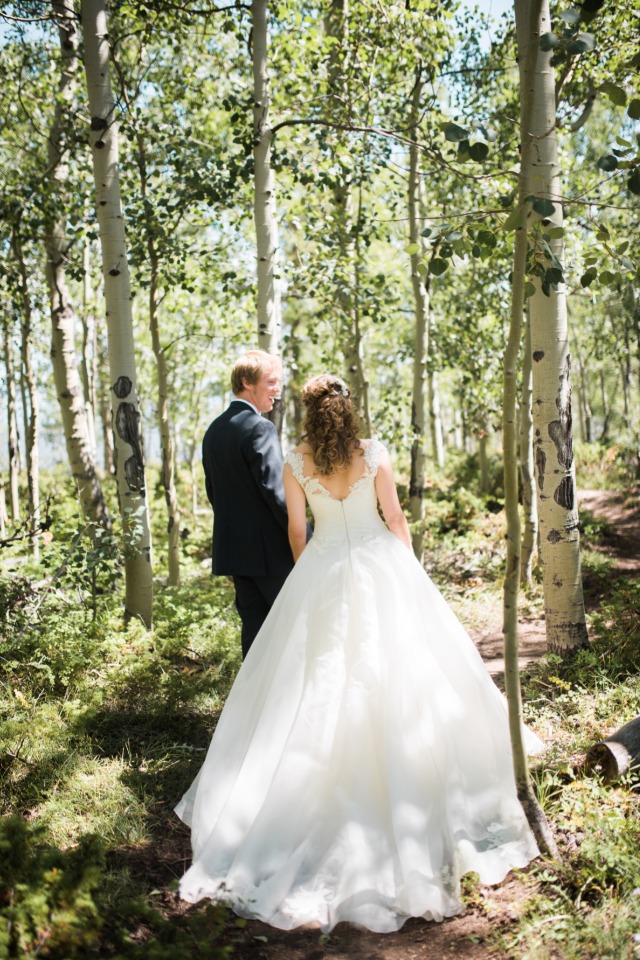 wedding walk in the forest