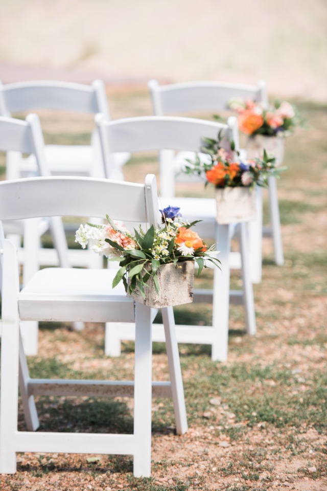 flower accented wedding aisle