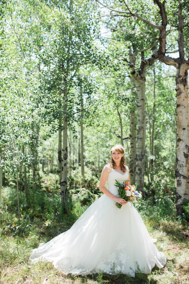 a bride amongst the trees