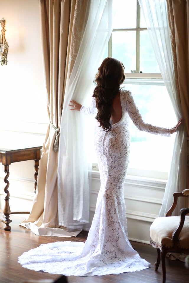 Long sleeve lace Berta gown 53340 from Still White