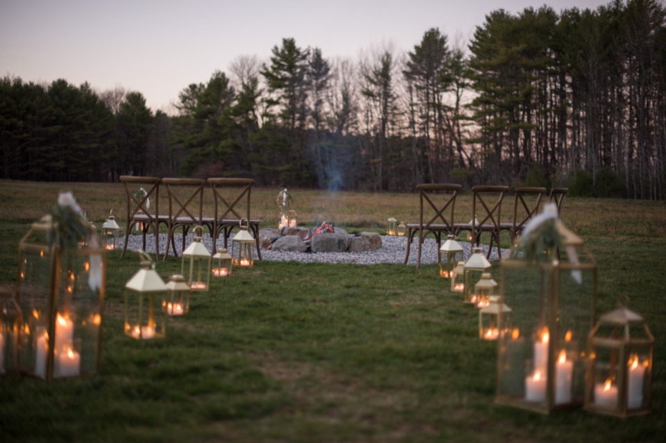 intimate campfire ceremony