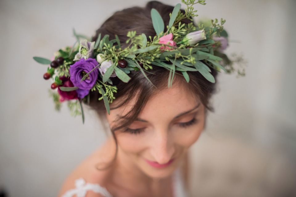 flower halo for the bride