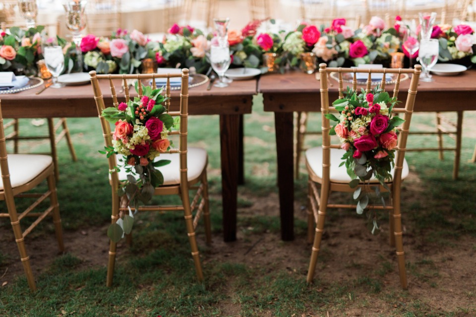 Floral back chairs