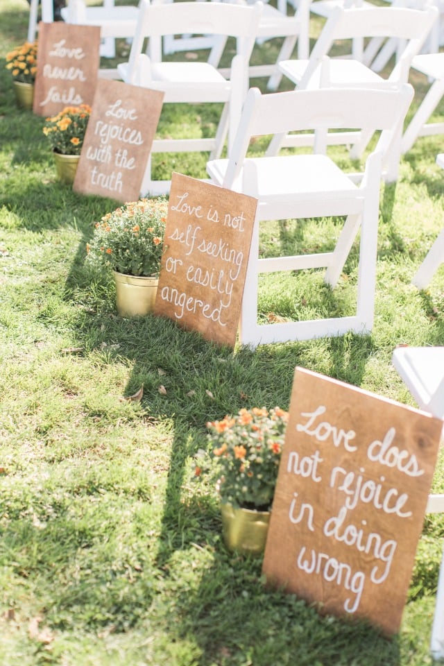 Cute wedding signs