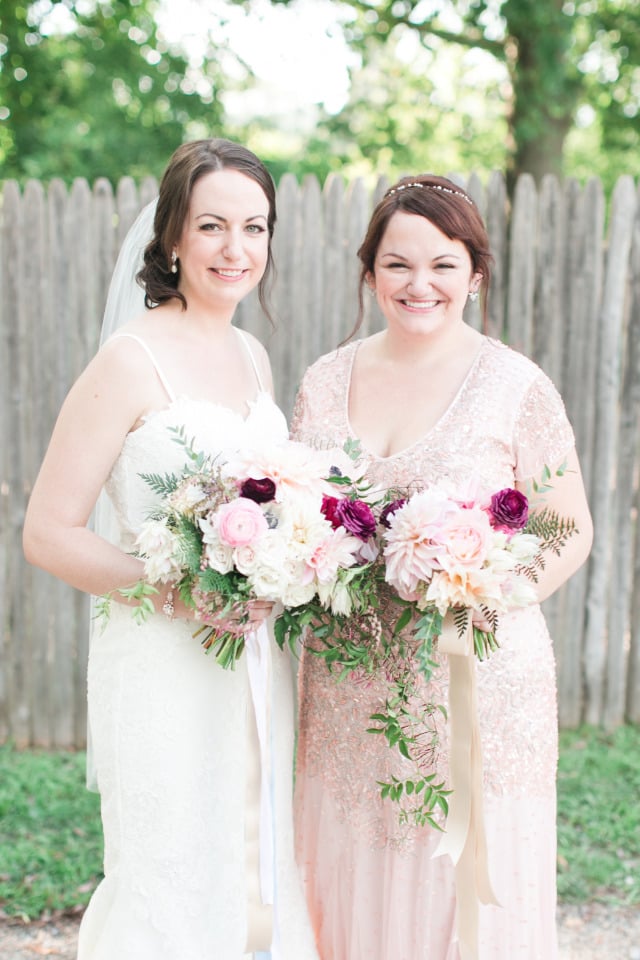 pretty pink lace bridesmaids dresses