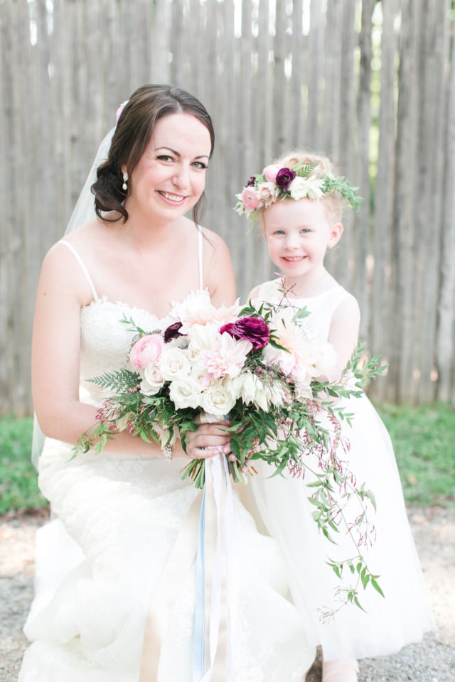adorable flower girl with floral crown