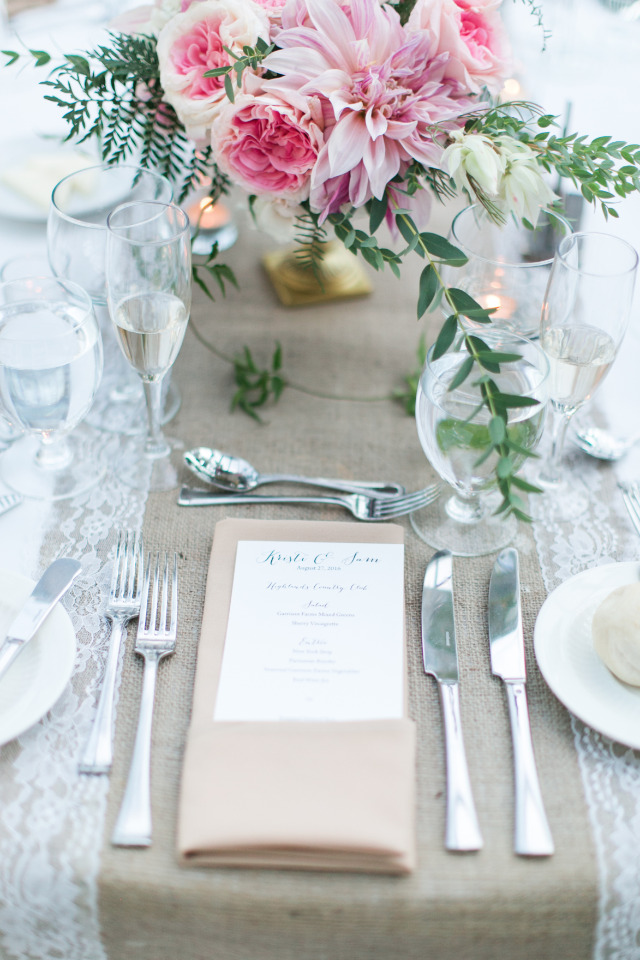 simple and lovely wedding table setting