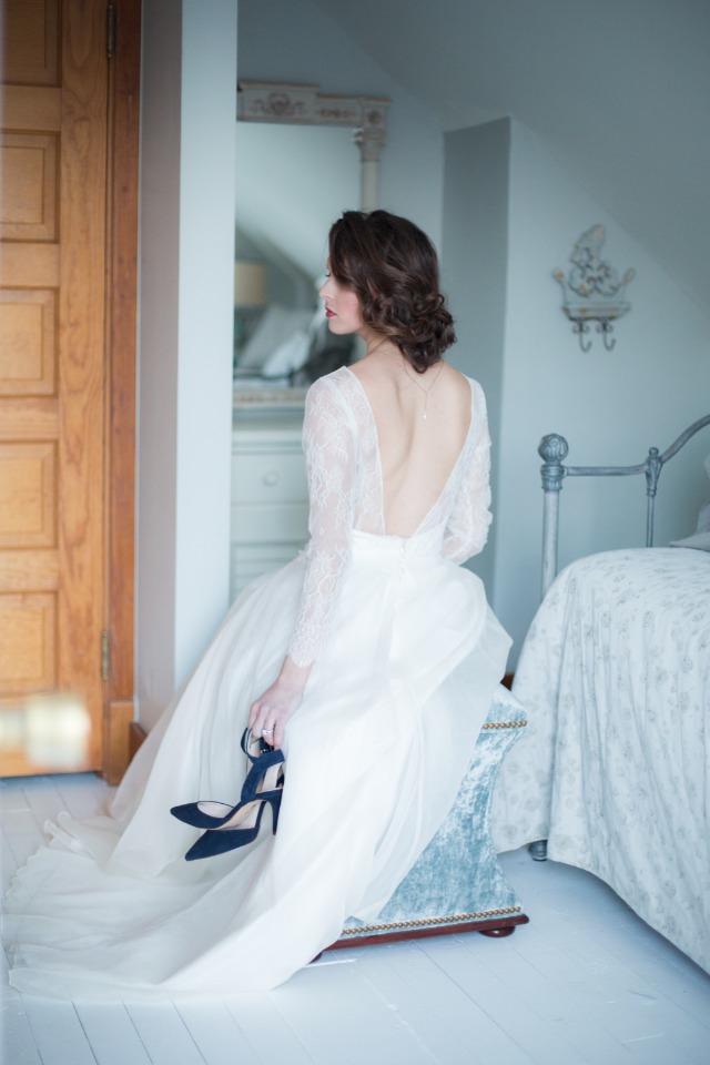Blue suede shoes for the elegant bride
