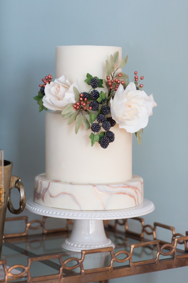 elegant cake with berries