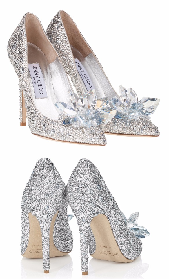 Crystal covered pointy toe pump Cinderella Slippers